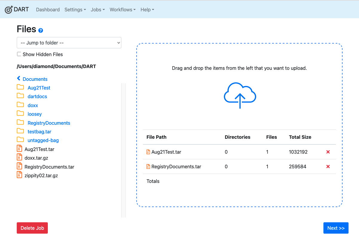 Choose files to upload