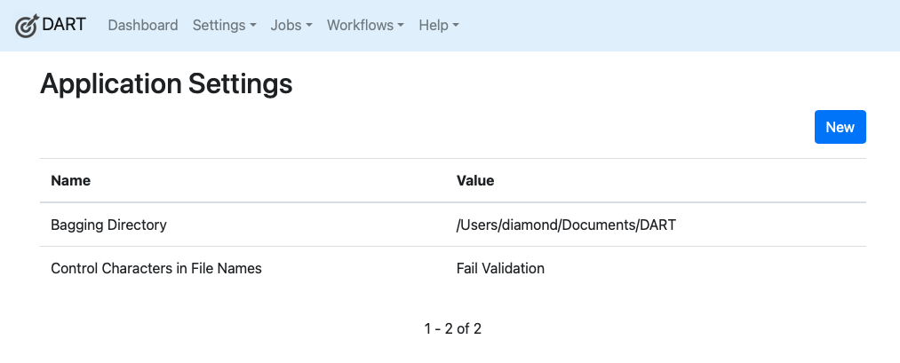 List of App Settings