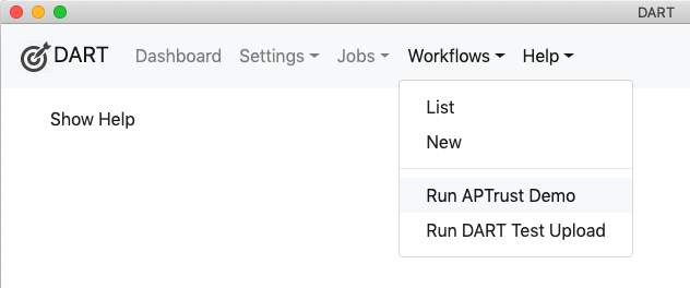 Workflow menu